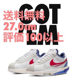 ナイキ(NIKE)の27.0cm サカイ × ナイキ ズーム コルテッツ ホワイト レッド(スニーカー)