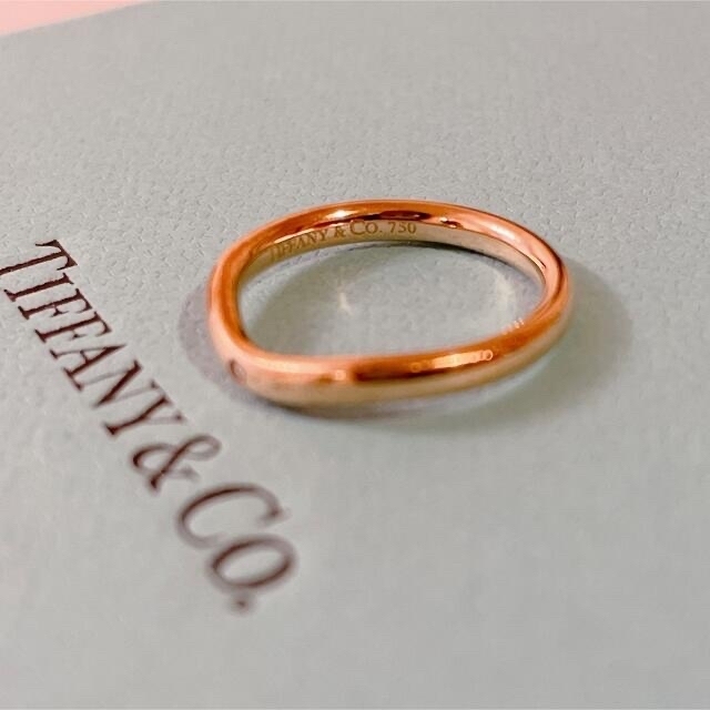 美品 ティファニー Tiffany バンドリング ダイヤモンドリング k18PG