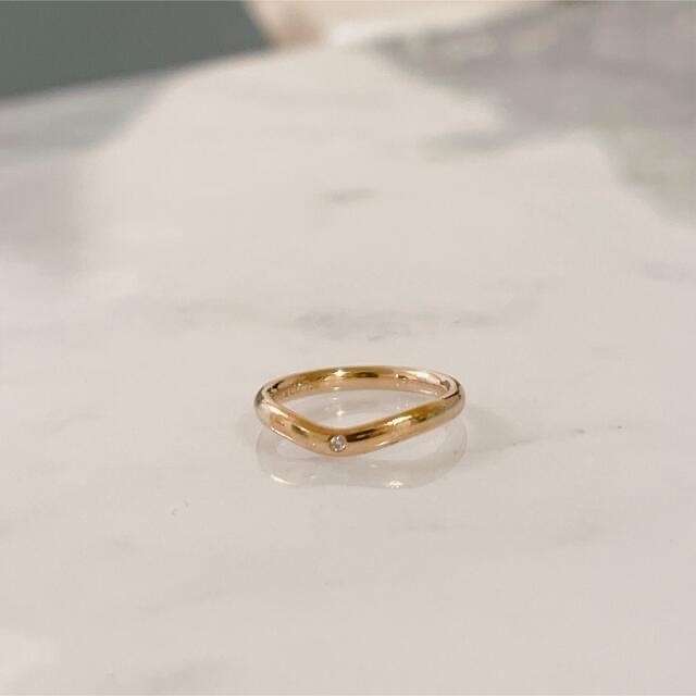 美品 ティファニー Tiffany バンドリング ダイヤモンドリング k18PG