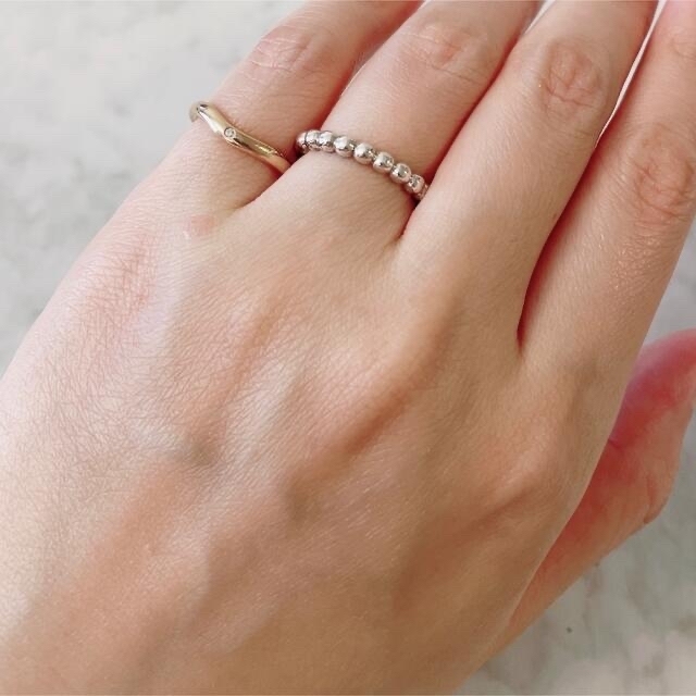 美品 ティファニー Tiffany バンドリング ダイヤモンドリング k18PG