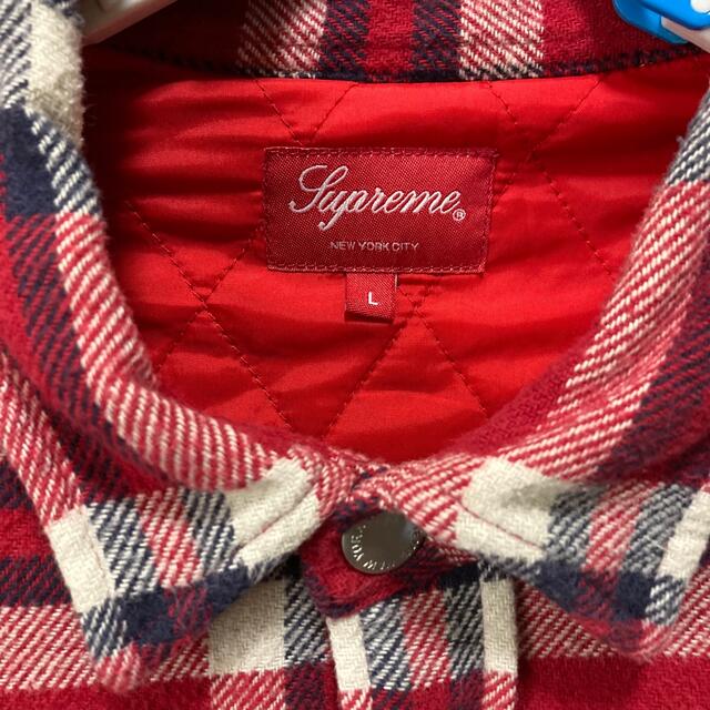 Supreme Quilted Flannel shirt Red L