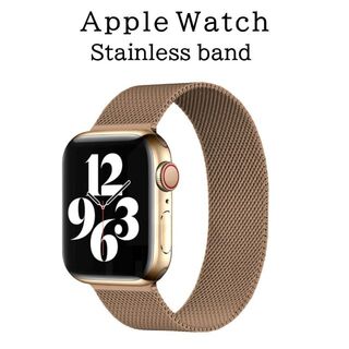 アップルウォッチ(Apple Watch)の専用シルバー＆ Watch バンド ST ＃10 ブラウン 38/40/41(金属ベルト)