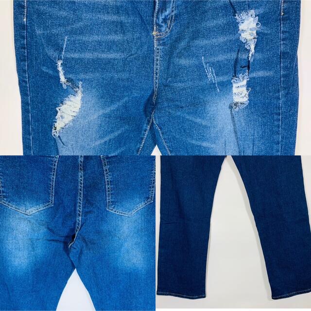 ダメージジーンズ　デニム　591ブルー　L メンズのパンツ(デニム/ジーンズ)の商品写真