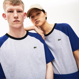 ラコステライブ(LACOSTE L!VE)のユニセックス バイカラーベースボールTシャツ(Tシャツ(半袖/袖なし))