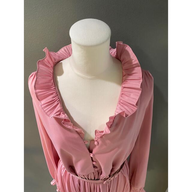 古着 アンティーク ビンテージ ドレス 70s USA ピンク ワンピース 美品 レディースのワンピース(ロングワンピース/マキシワンピース)の商品写真