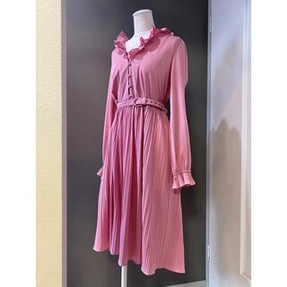 古着 アンティーク ビンテージ ドレス 70s USA ピンク ワンピース 美品(ロングワンピース/マキシワンピース)