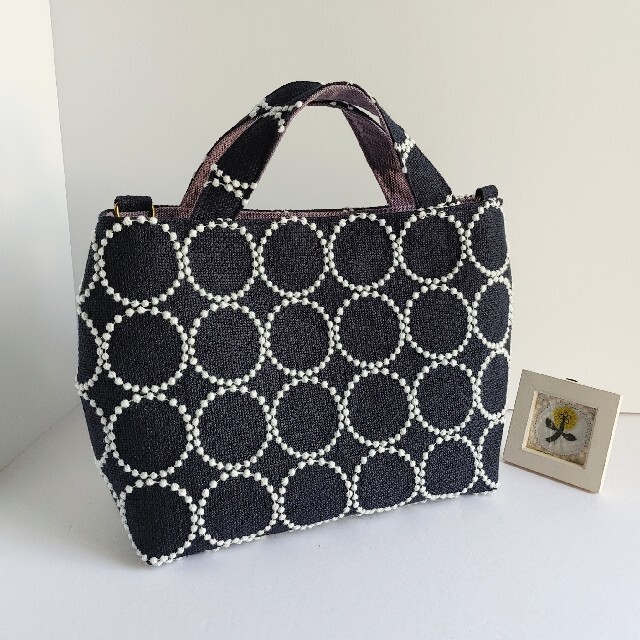 ミナペルホネンハンドメイド タンバリン ネイビー 2wayパニーニ風