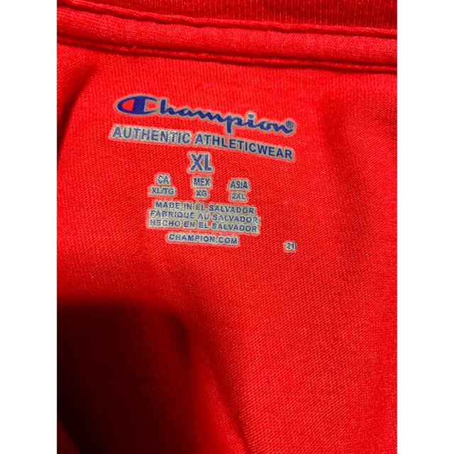Champion(チャンピオン)のUS古着　チャンピオンTシャツ　レッド　XLサイズ メンズのトップス(Tシャツ/カットソー(半袖/袖なし))の商品写真