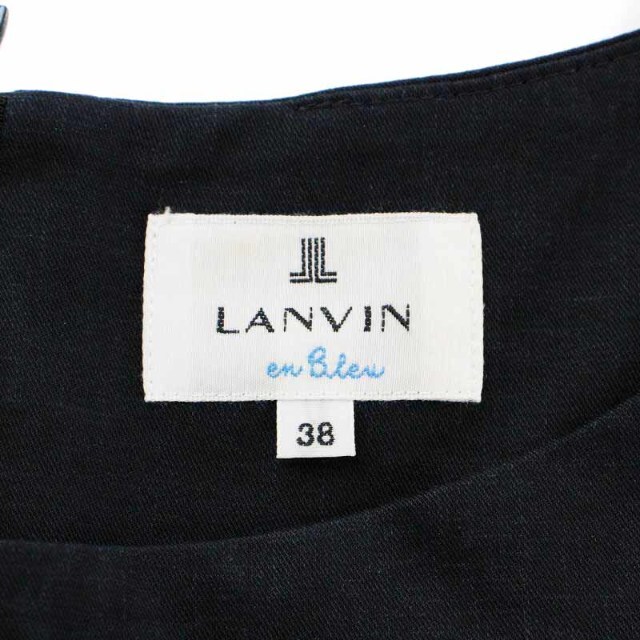 LANVIN en Bleu(ランバンオンブルー)のランバンオンブルー 20年製 ワンピース ロング ノースリーブ 38 M 紺 黒 レディースのワンピース(ロングワンピース/マキシワンピース)の商品写真