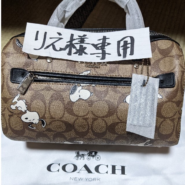 ハンドバッグCOACH  ミニバッグ　シグネチャー　スヌーピー