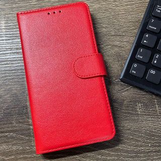 iPhoneケース スマホケース スマホカバー 手帳型 レザー 革 レッド(iPhoneケース)