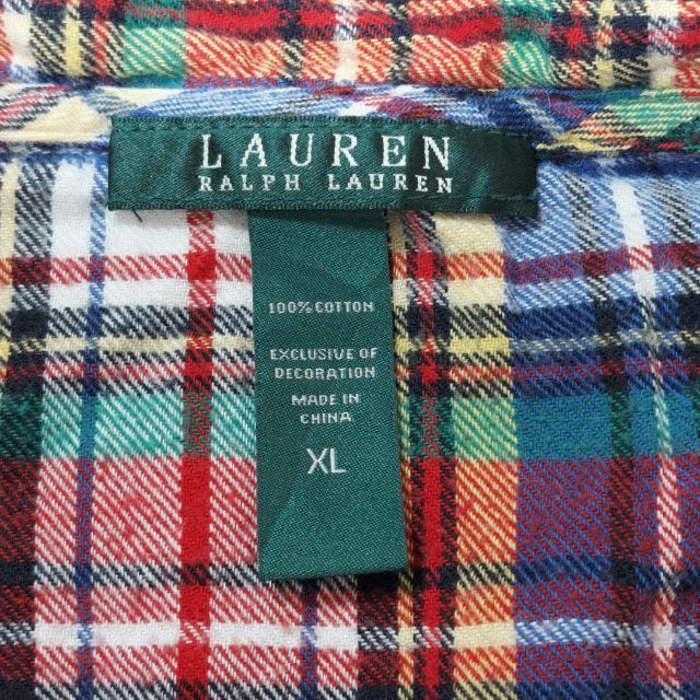 Ralph Lauren(ラルフローレン)のu2 US古着 ラルフローレン   マルチカラー長袖チェックシャツ　レディース レディースのトップス(シャツ/ブラウス(長袖/七分))の商品写真