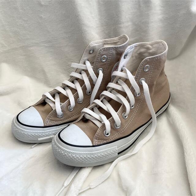 CONVERSE(コンバース)のコンバースハイカット　ベージュ　23.5cm レディースの靴/シューズ(スニーカー)の商品写真