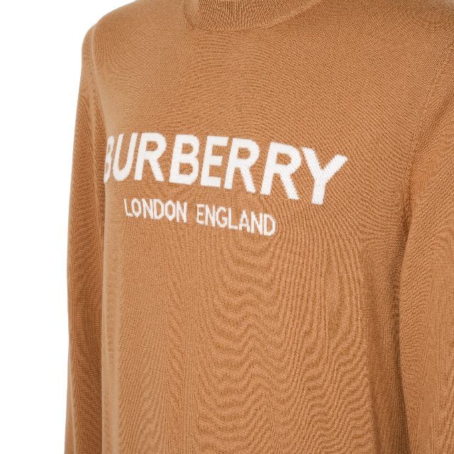 売れ済公式店 新品 BURBERRY ロゴインターシャウールブレンド セーター