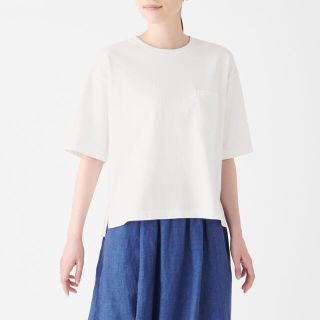 ムジルシリョウヒン(MUJI (無印良品))の太番手天竺編みクルーネックワイドＴシャツ(Tシャツ(半袖/袖なし))