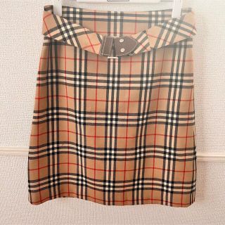 バーバリーブルーレーベル(BURBERRY BLUE LABEL)の【定番】バーバリーブルーレーベル　チェックスカート　ベルト付き(ひざ丈スカート)