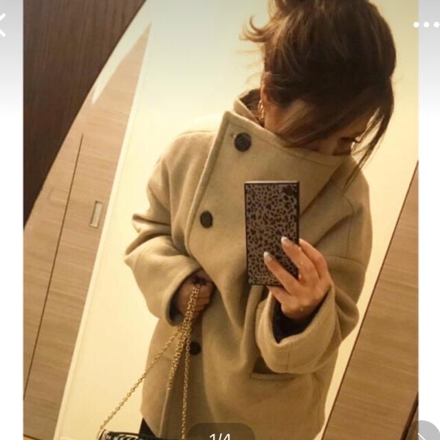 moussy(マウジー)のmoussy BIG colar wool short coat レディースのジャケット/アウター(ピーコート)の商品写真