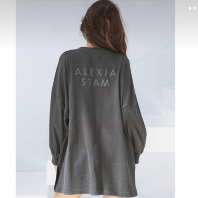 ALEXIA STAM(アリシアスタン)のアリシアスタン ロンT チャコールALEXIASTAM レディースのトップス(Tシャツ(長袖/七分))の商品写真