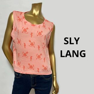 スライラング(SLY LANG)の【2001】SLY LANG ノースリーブ カットソー F スペード柄(カットソー(半袖/袖なし))