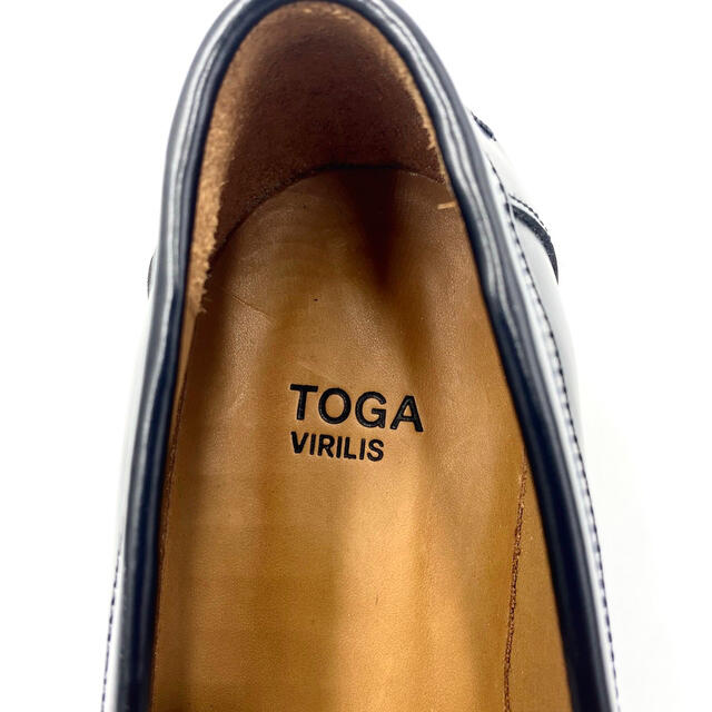 TOGA(トーガ)の42 27cm TOGA VIRILIS レザー  メタル ローファー ブラック メンズの靴/シューズ(ドレス/ビジネス)の商品写真