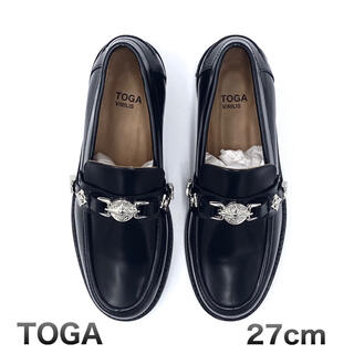 トーガ(TOGA)の42 27cm TOGA VIRILIS レザー  メタル ローファー ブラック(ドレス/ビジネス)