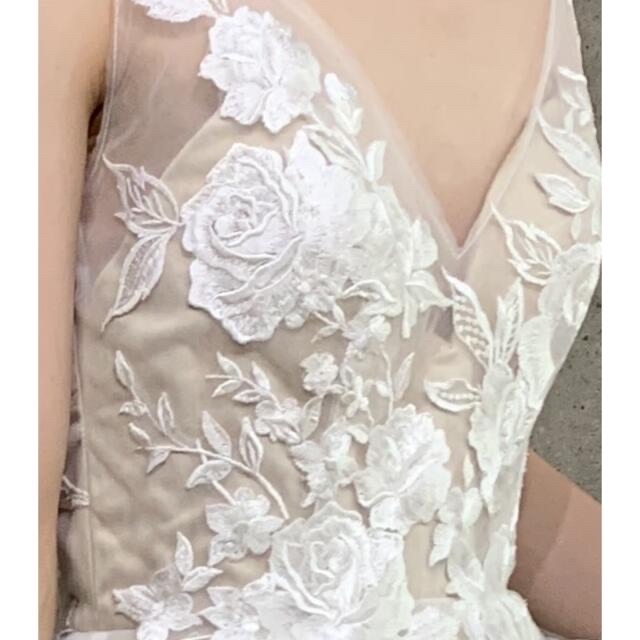 ウエディングドレス ティアード フリル 刺繍 レディースのフォーマル/ドレス(ウェディングドレス)の商品写真