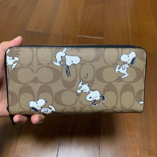 コーチ(COACH)の本体のみ　4327 コーチ　長財布　ブラウンシグネチャー×スヌーピーコラボ(財布)