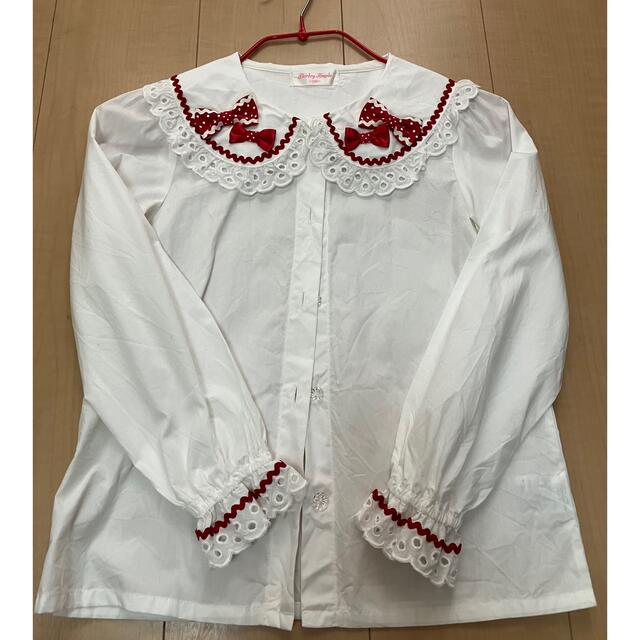 新品 リボン付きブラウス フレッシャーズ(オフ白 110 cm)タグ付き