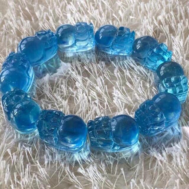 【天然】アクアマリン ブレスレット 貔貅 26.65g - www.husnususlu