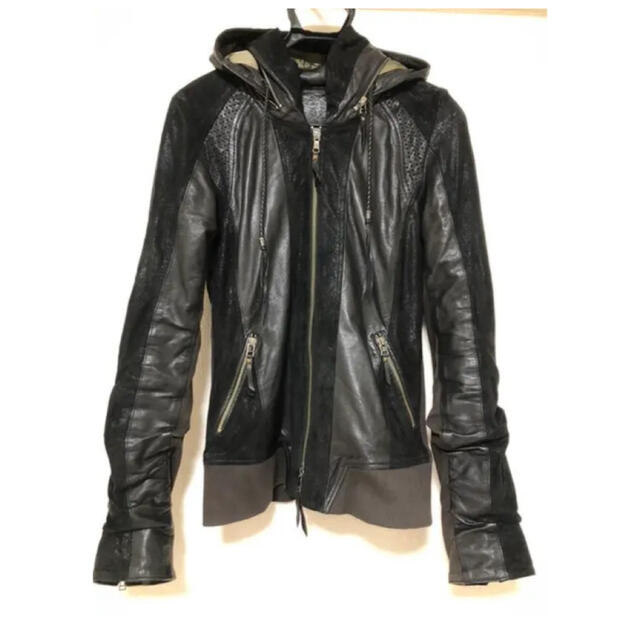 注目ブランド 14th addictionシープスキンライダースジャケット