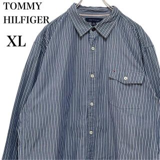 トミーヒルフィガー(TOMMY HILFIGER)のトミーヒルフィガー ストライプシャツ 長袖 メンズXL ヴィンテージ(シャツ)