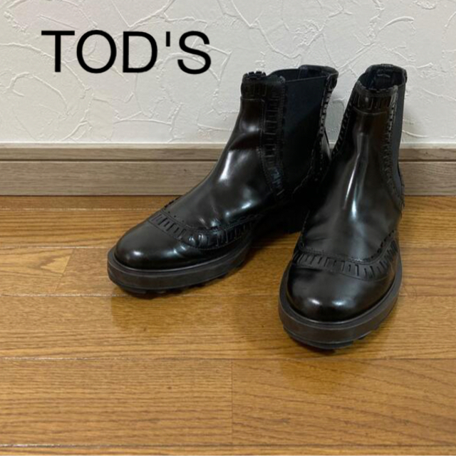 TOD'S - TOD'S トッズ ショートブーツ サイドゴアブーツ 37 黒の通販 ...