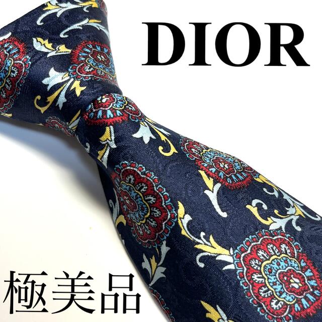 極美品✨ クリスチャンディオールクラバッテ ネクタイ ネイビー ドット