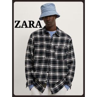 ザラ(ZARA)のZARAザラ☆リラックスフィット ポケット付きチェック柄シャツ ジャケット(シャツ/ブラウス(長袖/七分))