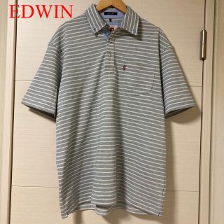 エドウィン(EDWIN)のEDWIN ポロシャツ グレー ボーダー(ポロシャツ)