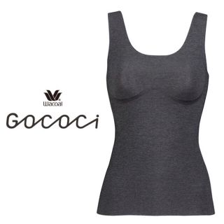 ワコール(Wacoal)のワコール♡ GOCOCI パット付きタンクトップ 新品タグ付き グレー LL(タンクトップ)