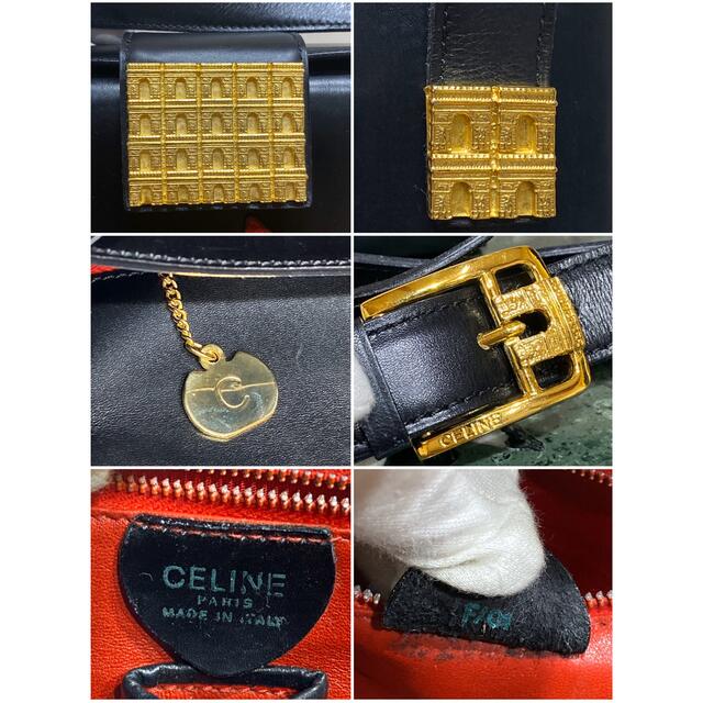 激レア 良品 VINTAGE OLD CELINE ショルダーバッグ 千鳥格子柄