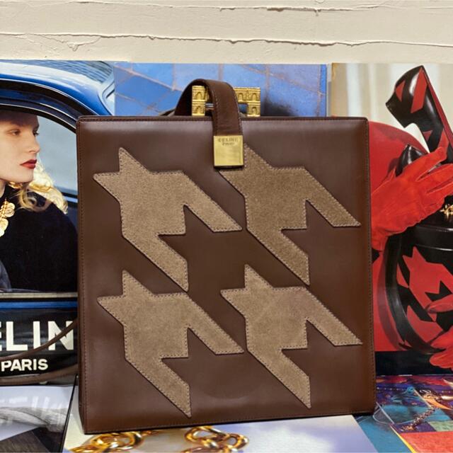 CELINE - 激レア VINTAGE OLD CELINE ショルダーバッグ 千鳥格子 CELINE - 激レア VINTAGE OLD CELINE ショルダーバッグ 千鳥格子