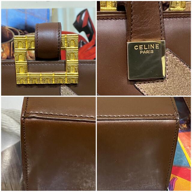 激レア VINTAGE OLD CELINE ショルダーバッグ 千鳥格子柄