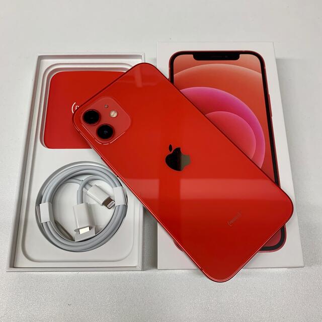 iPhone(アイフォーン)の未使用品 SIMフリー iPhone 12 64GB Product Red  スマホ/家電/カメラのスマートフォン/携帯電話(スマートフォン本体)の商品写真