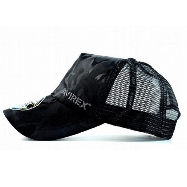 AVIREX(アヴィレックス)の【新品】9800円　AVIREX　取扱業者限定　漆黒ブラックカモフラ　メッシュ メンズの帽子(キャップ)の商品写真