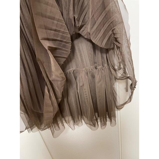 OFUON(オフオン)のOFUON  ブラウンチュールスカート レディースのスカート(ロングスカート)の商品写真