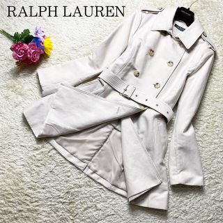 ラルフローレン(Ralph Lauren)の極美品ꕤローレンラルフローレン トレンチコート ベージュ L相当(トレンチコート)