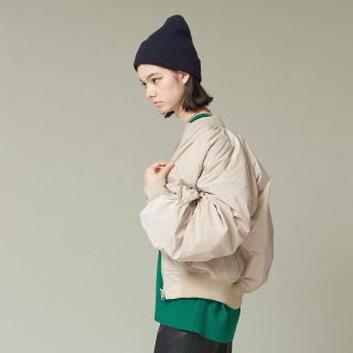 Nomine - 【アイボリー】ボリュームスリーブリバーシブルMA-1ブルゾン