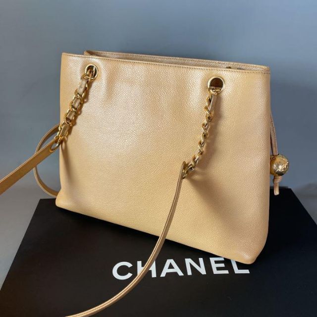 ✨美品✨シャネル CHANEL キャビアスキン チェーントート ショルダーバッグ