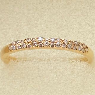 アガット(agete)のアガットエタニティダイヤリング　18K  0.13ct(リング(指輪))