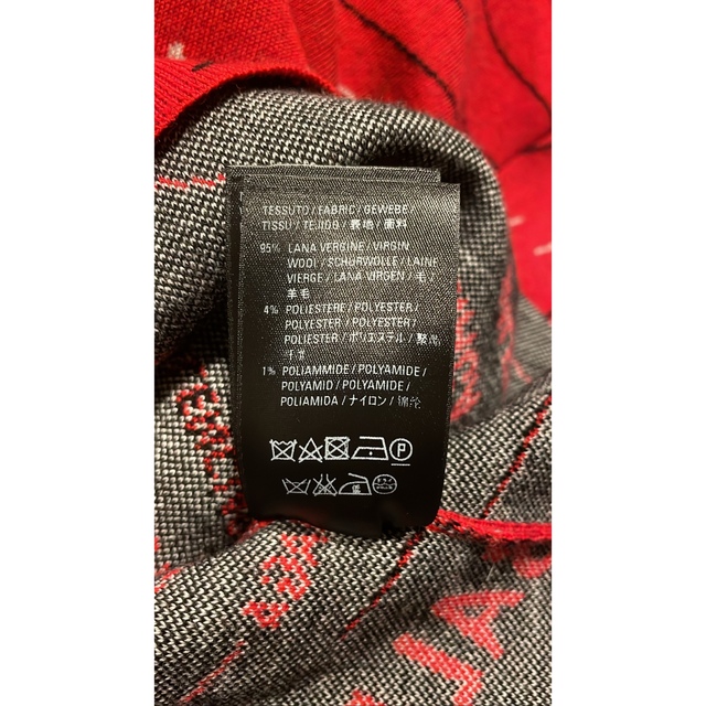 Balenciaga(バレンシアガ)のバレンシアガ BALENCIAGA 斜めロゴ 総柄 ニット セーター 赤 メンズのトップス(ニット/セーター)の商品写真