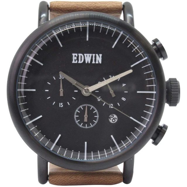 【新品】腕時計 EDWIN ブラック・ブラウン 本革 防水 ELEMENT