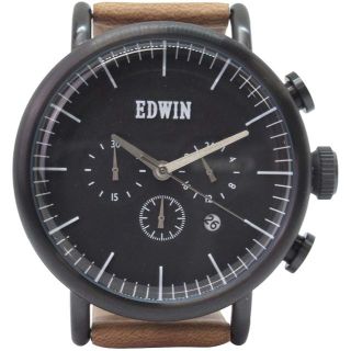 エドウィン(EDWIN)の【新品】腕時計 EDWIN ブラック・ブラウン 本革 防水 ELEMENT(腕時計(アナログ))