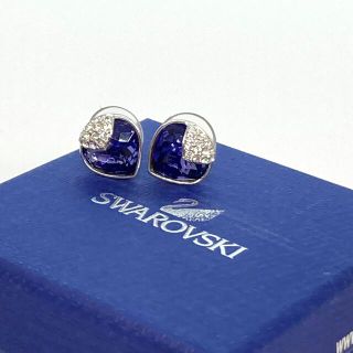 スワロフスキー(SWAROVSKI)のスワロフスキー ハートパープルクリスタルピアス(ピアス)